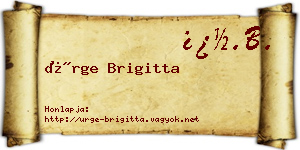 Ürge Brigitta névjegykártya